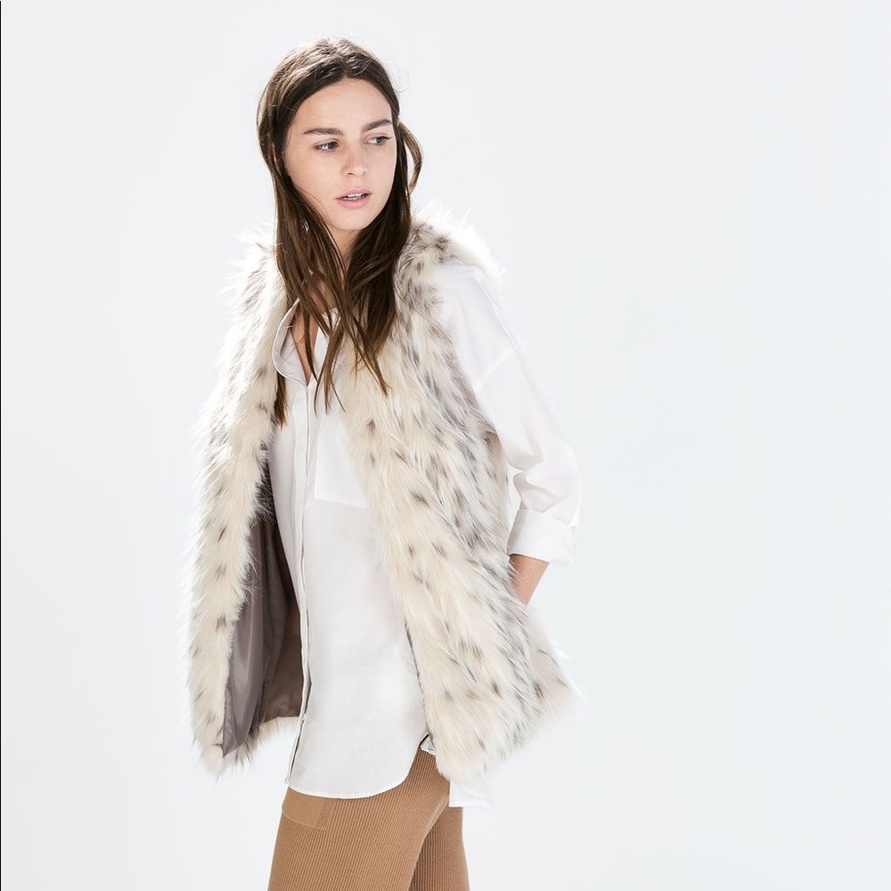 Zara faux fur vest